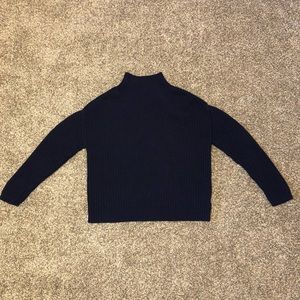 GAP navy blue, cable knit, mock neck sweater